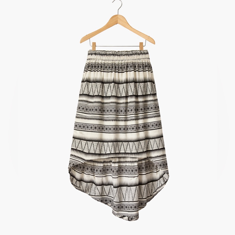 Delia’s Black Ivory Tribal High Low Skirt Boho Festival Y2K Midi Medium
